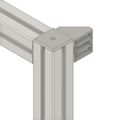 40-110-0 MODULAR SOLUTIONS ALUMINUM GUSSET<br>45MM X 45MM ANGLE WITH OUT HARDWARE